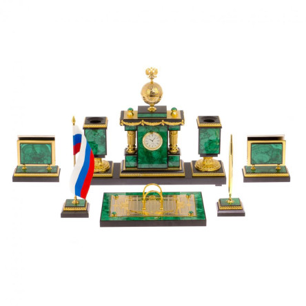 Письменный набор из малахита "Держава" Златоуст