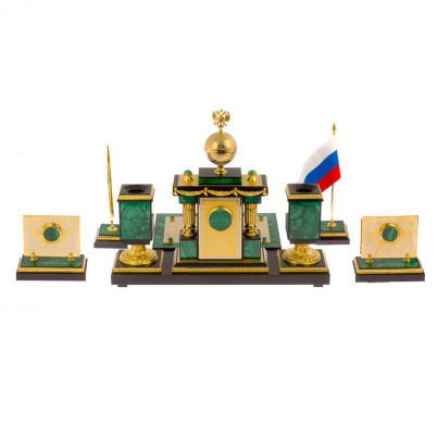 Письменный набор из малахита &quot;Держава&quot; Златоуст