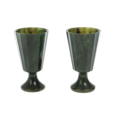 Фужеры 2 шт граненые из нефрита 5х5х9,5 см 60 мл