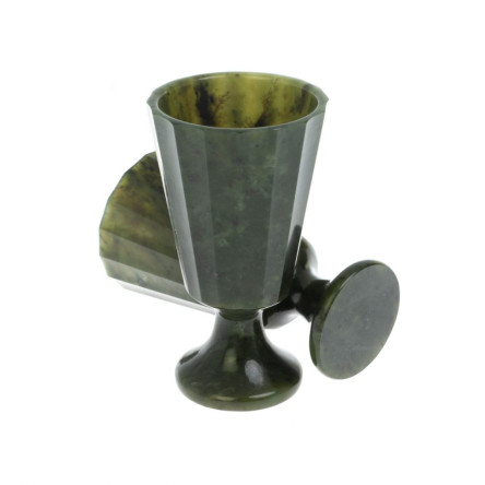 Фужеры 2 шт граненые из нефрита 5х5х9,5 см 60 мл