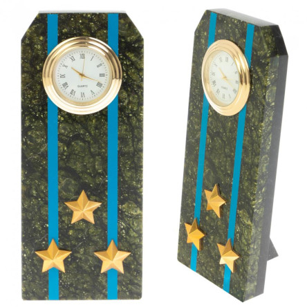 Часы "Погон полковник ВВС, ВКС, ВДВ" серпентинит