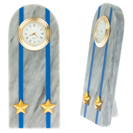 Часы-погон "Подполковник МЮ " камень мрамор