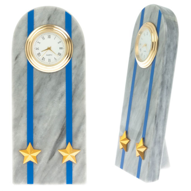 Часы-погон &quot;Подполковник МЮ &quot; камень мрамор