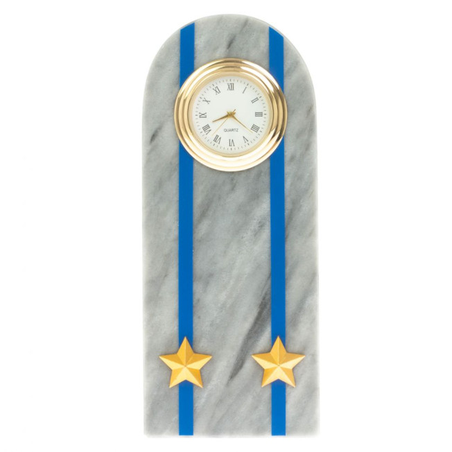 Часы-погон &quot;Подполковник МЮ &quot; камень мрамор