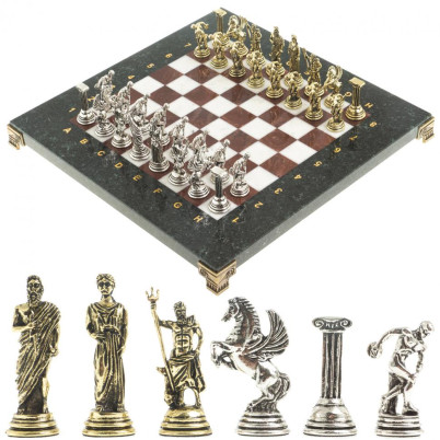 Шахматы "Олимпийские игры" доска 28х28 см лемезит мрамор