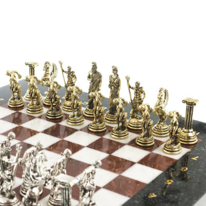 Шахматы "Олимпийские игры" доска 28х28 см лемезит мрамор