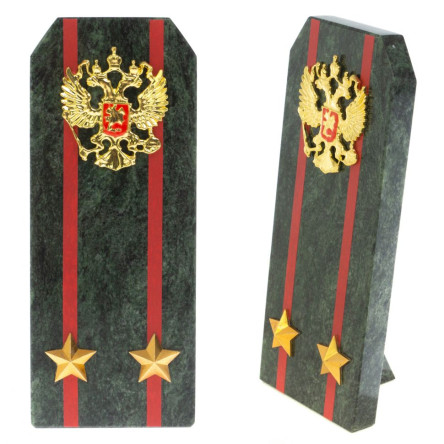 Сувенир погон "Подполковник ВС" камень змеевик