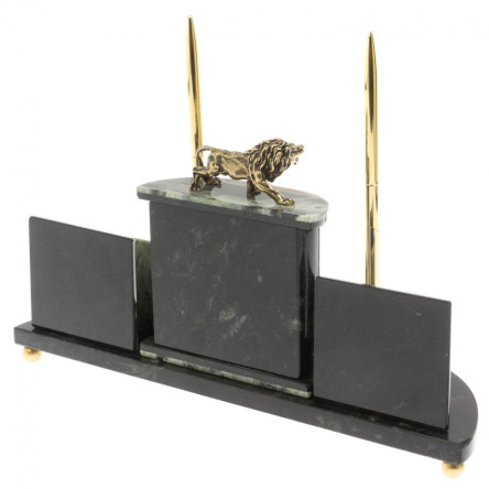 Настольный прибор "Лев" из офиокальцита