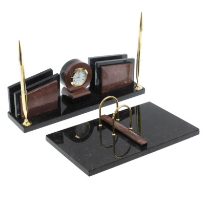 Письменный набор &quot;Фаворит&quot; из камня лемезит