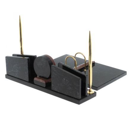 Письменный набор "Фаворит" из камня лемезит