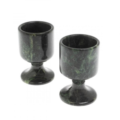 Набор рюмок 2 шт из змеевика 40 мл / 4,5х4,5х7 см