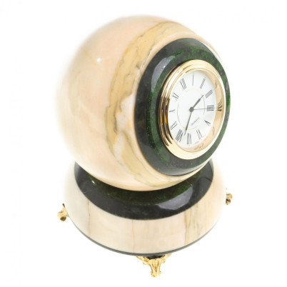 Настольные часы &quot;Шар Антистресс&quot; из мрамора 10,5см на подставке