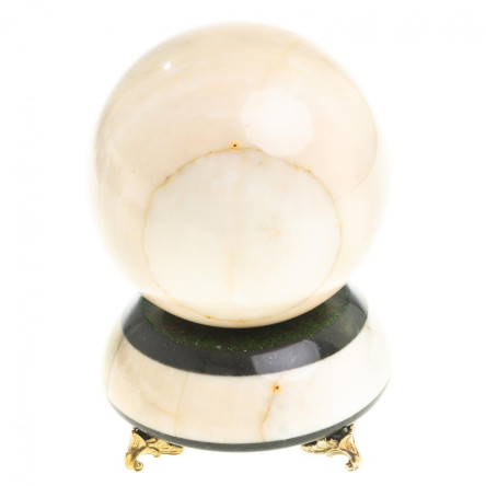 Настольные часы "Шар Антистресс" из мрамора 10,5см на подставке