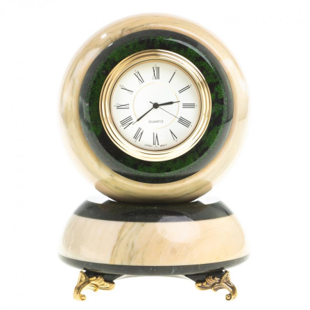 Настольные часы "Шар Антистресс" из мрамора 10,5см на подставке