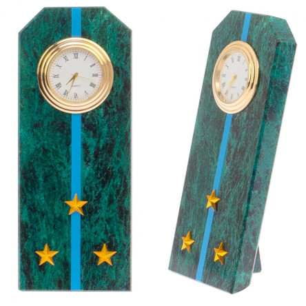 Часы "Погон старший лейтенант ВВС, ВКС, ВДВ" камень змеевик