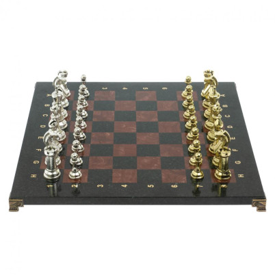 Шахматы турнирные "Стаунтон" доска 40х40 камень лемезит