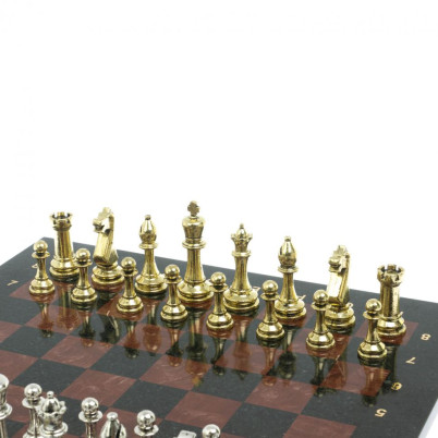 Шахматы турнирные "Стаунтон" доска 40х40 камень лемезит