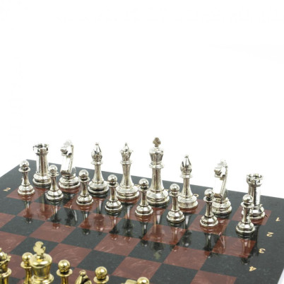 Шахматы турнирные "Стаунтон" доска 40х40 камень лемезит