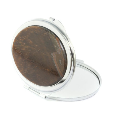 Зеркальце овальное из тигрового глаза цвет серебро