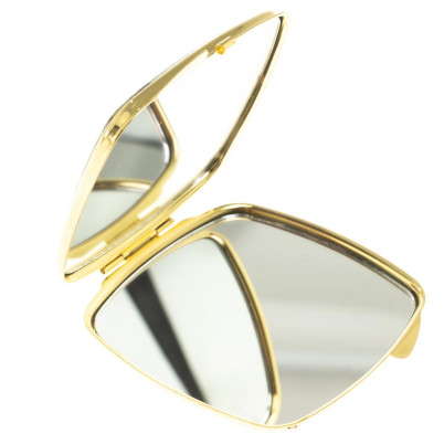 Зеркальце закругленное из змеевика цвет золото