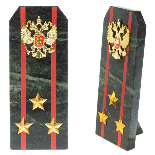 Сувенир погон &quot;Полковник ВС&quot; камень змеевик
