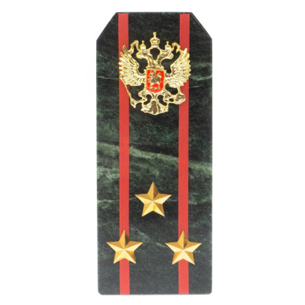 Сувенир погон "Полковник ВС" камень змеевик