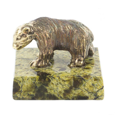 Статуэтка из бронзы и змеевика &quot;Медвежонок&quot;