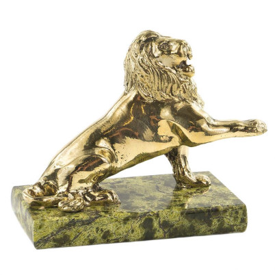 Бронзовая статуэтка &quot;Лев&quot; камень змеевик