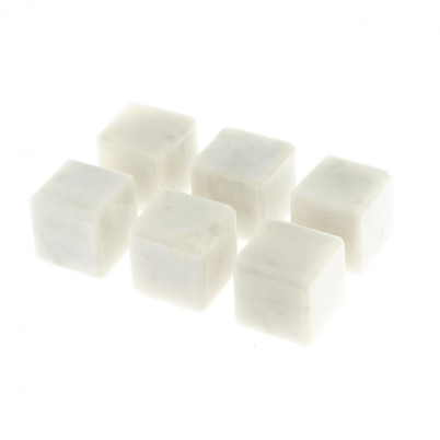 Камни для виски 6 кубиков из белого мрамора