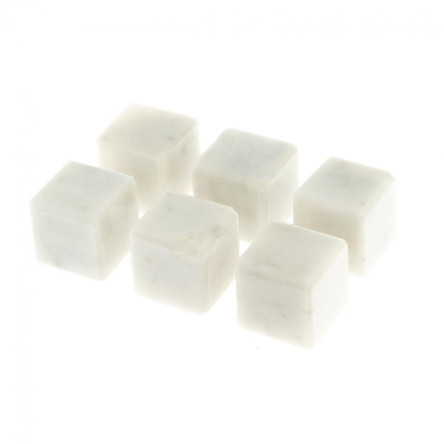 Камни для виски 6 кубиков из белого мрамора