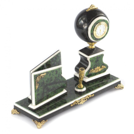 Настольный набор "Компакт" змеевик зеленый