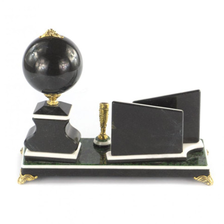 Настольный набор "Компакт" змеевик зеленый