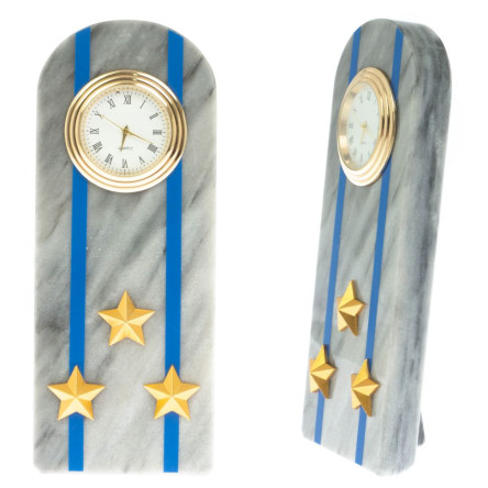 Часы-погон "Полковник МЮ" камень мрамор