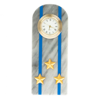 Часы-погон "Полковник МЮ" камень мрамор