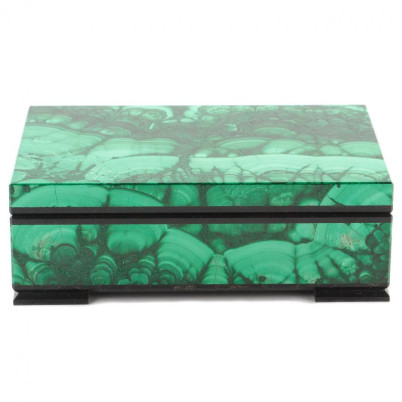 Малахитовая шкатулка для украшений 12х8х4,5 см