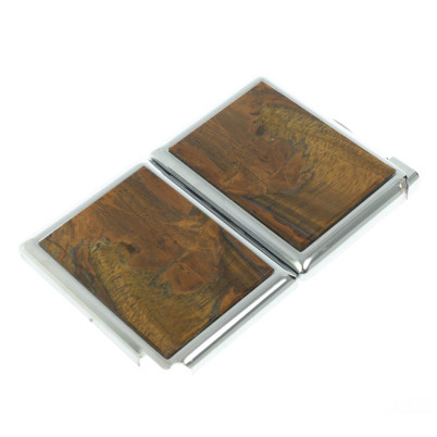 Портсигар на 20 сигарет с зажигалкой камень тигровый глаз