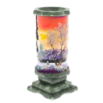 Ваза "Зима" из змеевика 8х8х17,5 см