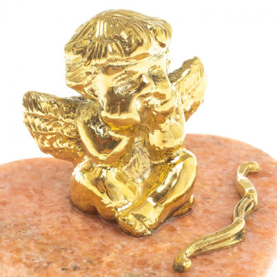 Статуэтка из бронзы на подставке из мрамора &quot;Ангел на сердце&quot;