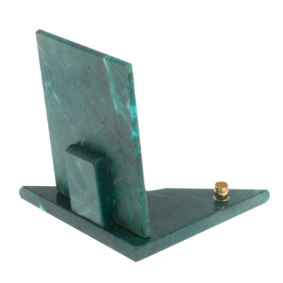 Икона с подсвечником Николай Чудотворец средняя из змеевика 12х12х13 см