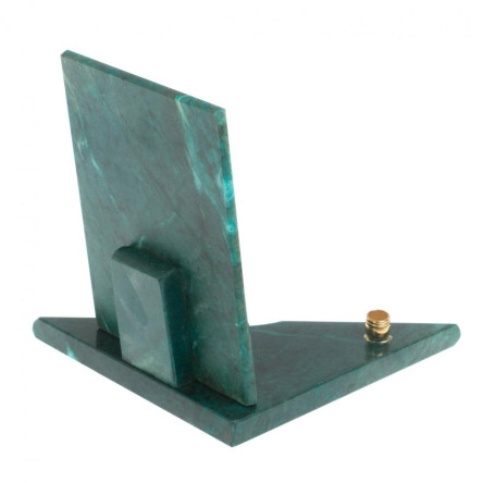 Икона с подсвечником Николай Чудотворец средняя из змеевика 12х12х13 см