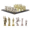 Шахматы подарочные "Древний Рим" из камня змеевик мрамор 44х44 см