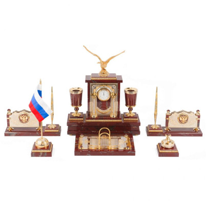 Настольный набор "Орел" из яшмы