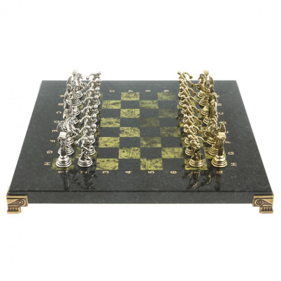 Шахматы "Олимпийские игры" доска 28х28 см из камня змеевик