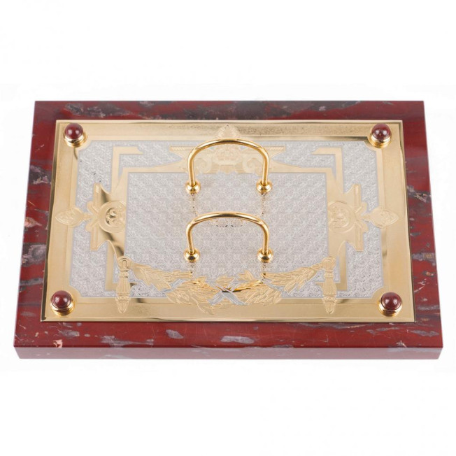 Настольный набор из яшмы "Двуглавый орел"