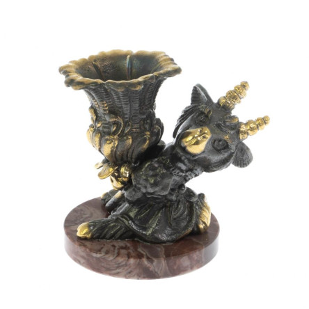 Статуэтка с подсвечником "Коза" бронза лемезит