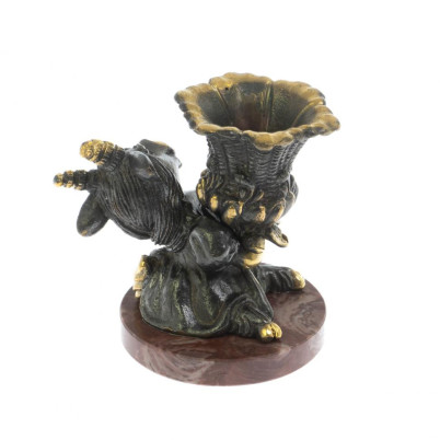 Статуэтка с подсвечником &quot;Коза&quot; бронза лемезит