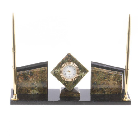 Письменный мини-набор "Куб" камень офиокальцит