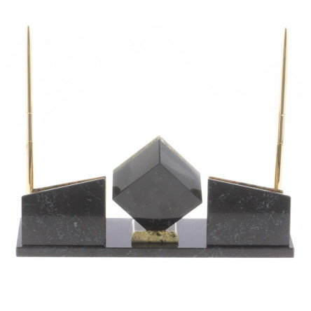 Письменный мини-набор "Куб" камень офиокальцит