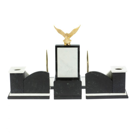 Настольный прибор из камня "Горный орел" мрамор