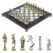 Шахматы подарочные "Посейдон" 32х32 см из змеевика и мрамора